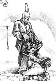 Unknown to the girl, her torturer was the village priest - Burning at the stake by Rougin